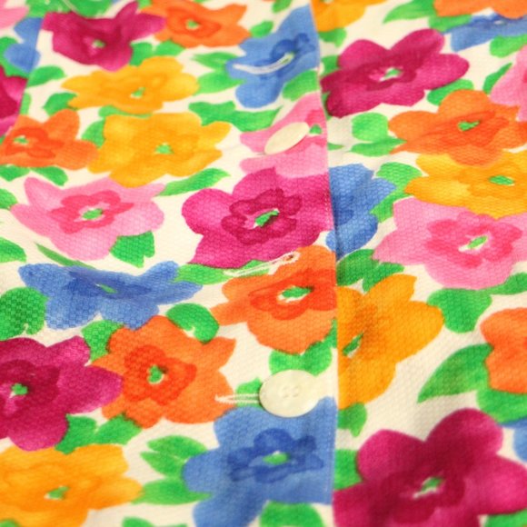 LAUREN TAYLOR New York Sleeveless Multicolor Floral Buttoned Dress Sz 12 - Picture 7 of 11